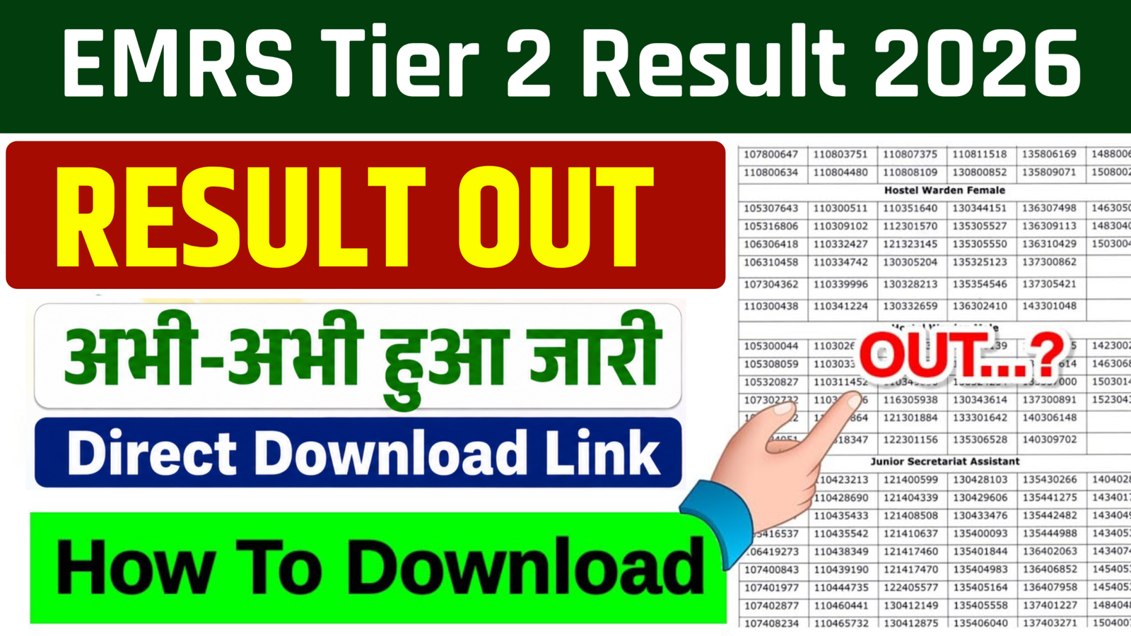 EMRS Tier 2 Result 2026 : EMRS Result 2026 Tier 2 Check Online Result & Cut Off @nests.tribal.gov.in