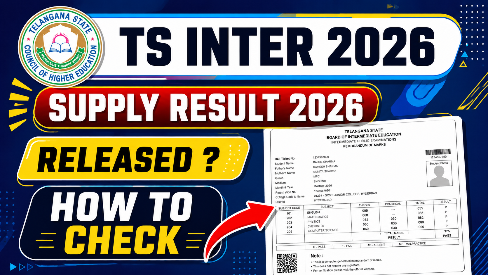 TS Inter Supplementary Result 2026: Direct Link to Check Telangana Intermediate Supply Results 2026