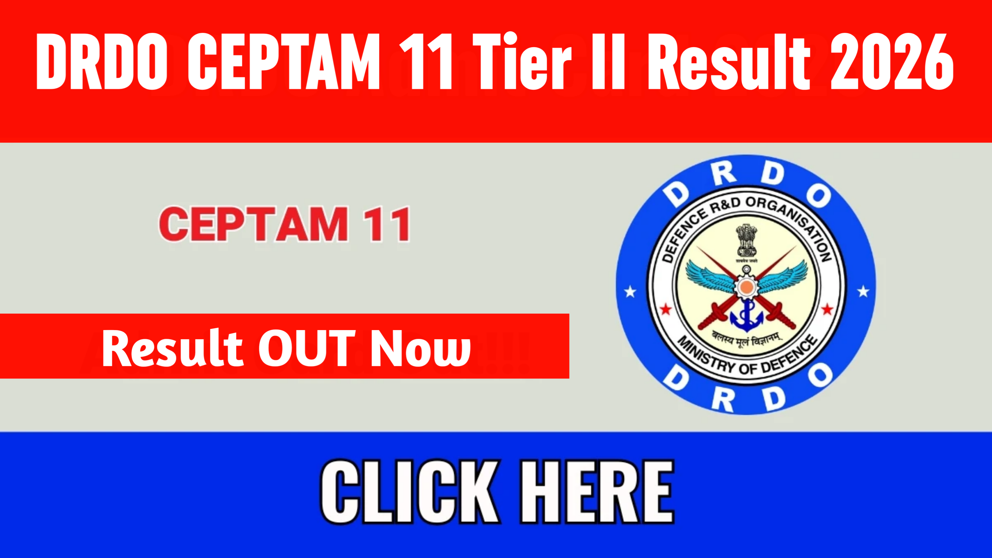 DRDO CEPTAM-11 Tier II Result 2026 Check Here