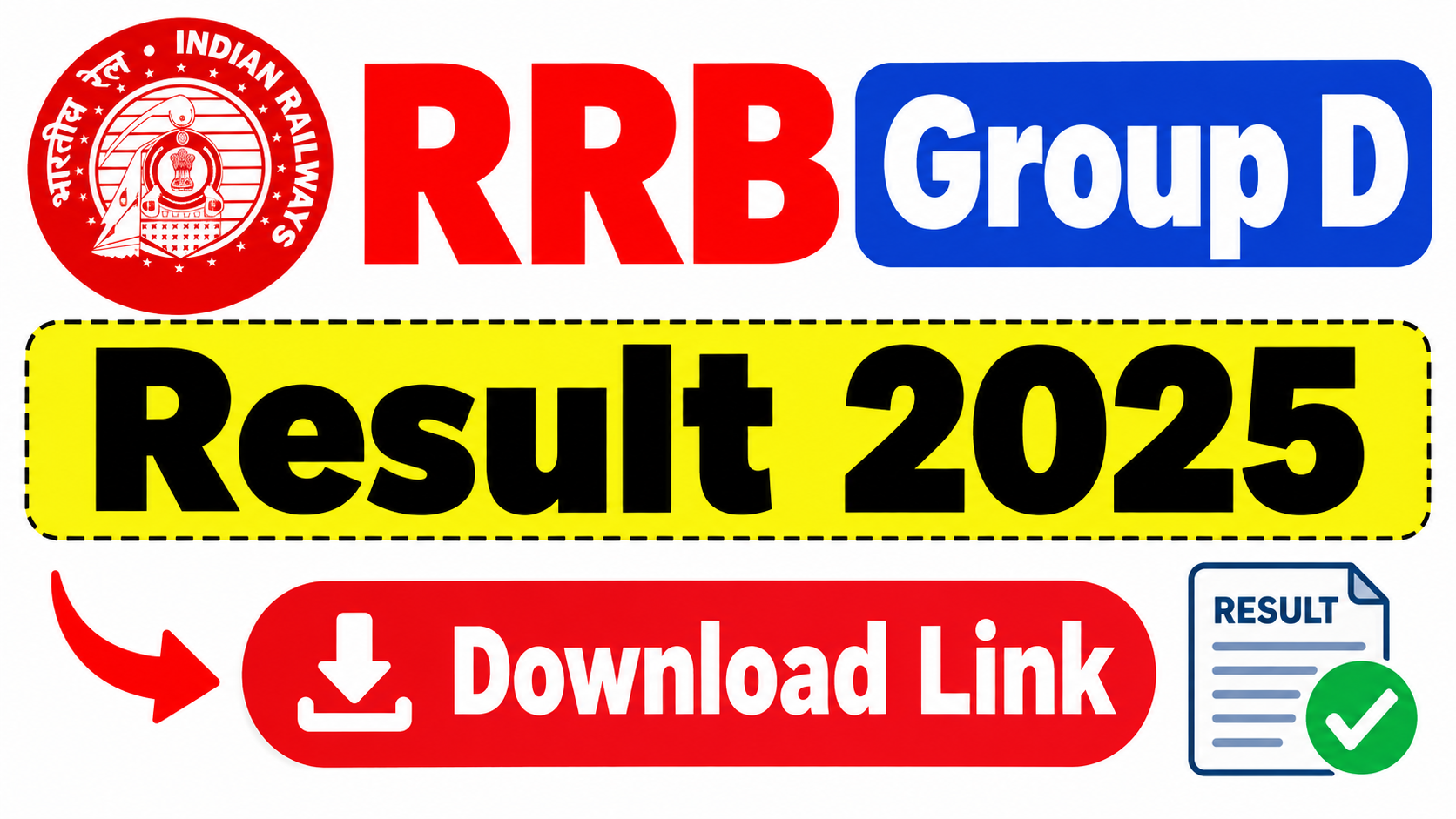 RRB Group D Result 2026 : Check Result, Score Card @rrbcdg.gov.in