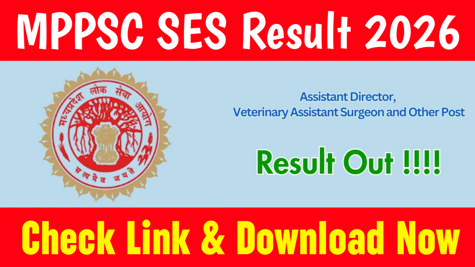 MPPSC SES Result 2026 : MPPSC SES Result 2026 Check Scorecard, Cut Off & Merit List @mppsc.mp.gov.in