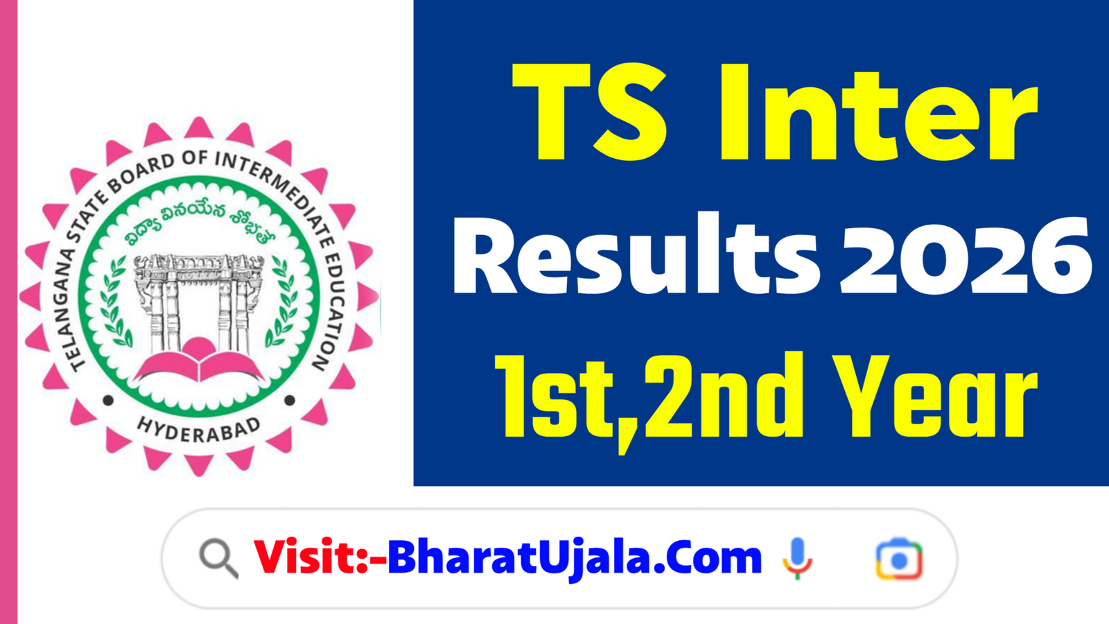 TS Inter Results 2026 : Check 1st & 2nd Year Result @tsbie.cgg.gov.in