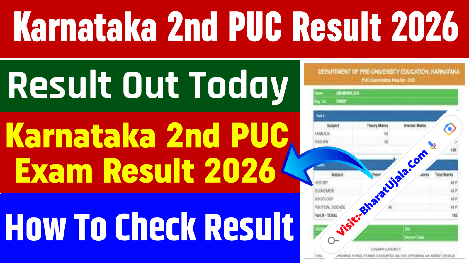 Karnataka 2nd PUC Result 2026 – Check Online 2nd PUC Result @karresults.nic.in
